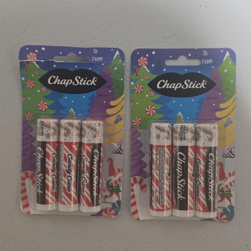10 Pack  ChapStick Candy Cane Lip Balm - Red and White 30 Sticks total
